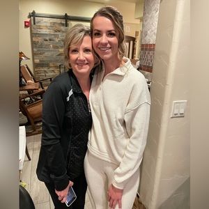 Aerie White Two Piece Waffle Tracksuit